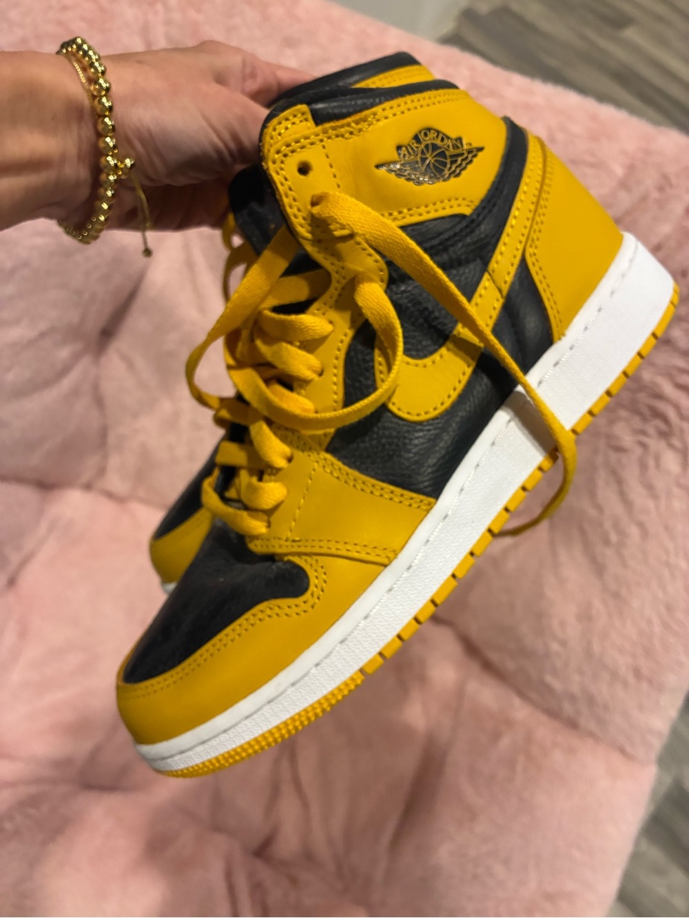 Nike Kids Yellow and Black High-Top Sneakers